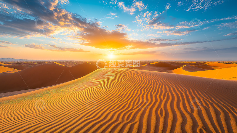 高清大图下载【趣麦麦图】沙丘沙漠日落