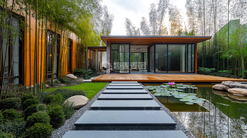 高清大图下载【趣麦麦图】院落庭院新中式