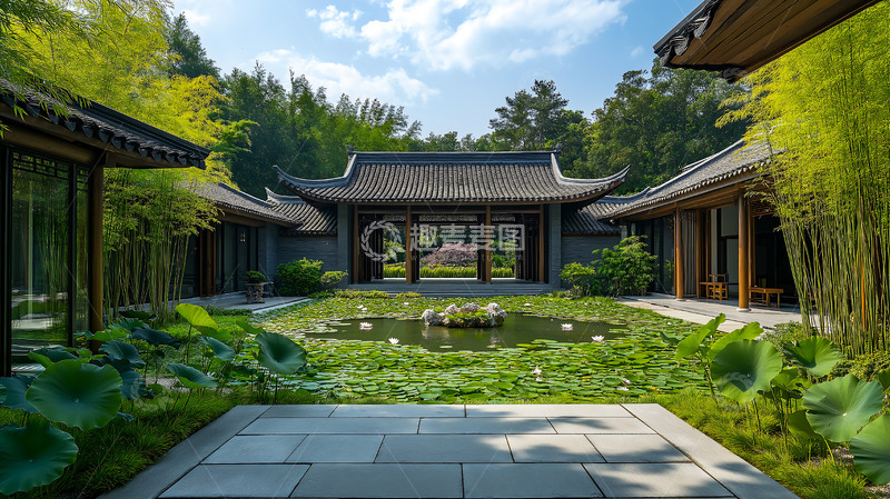 高清大图下载【趣麦麦图】池塘庭院睡莲