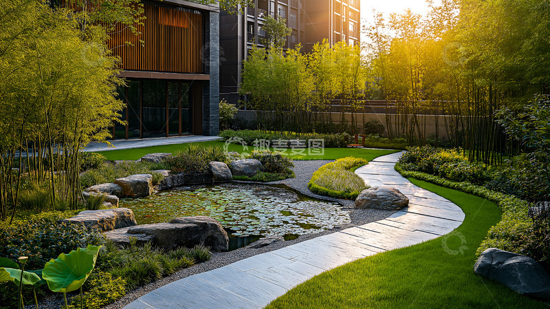 高清大图下载【趣麦麦图】池塘睡莲新中式