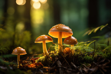 森林里生长的蘑菇