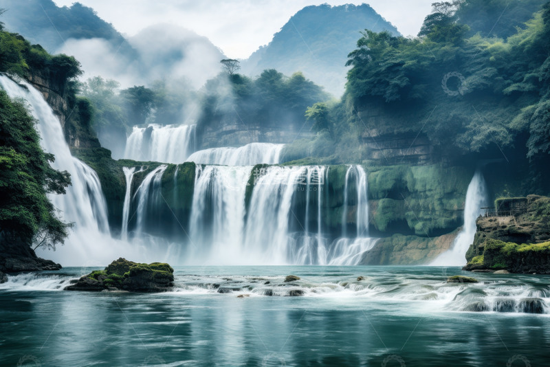 高清大图下载【趣麦麦图】瀑布流水自然风景