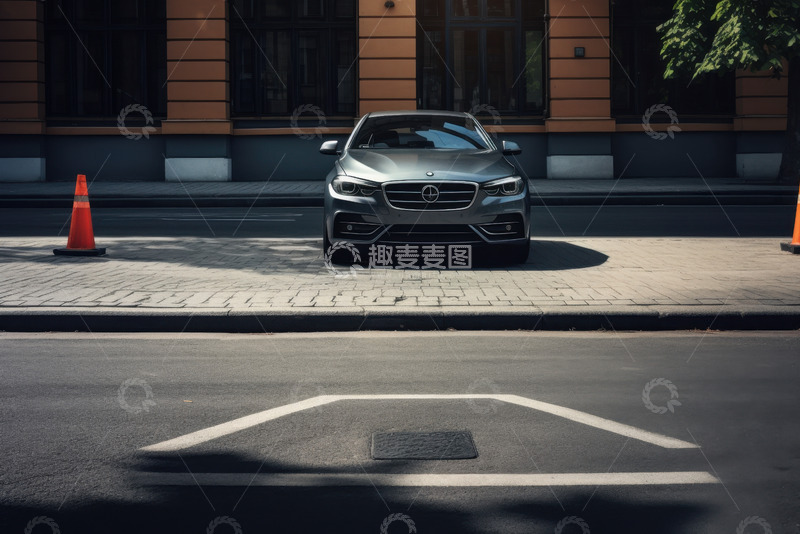 高清大图下载【趣麦麦图】停靠在街道上的汽车