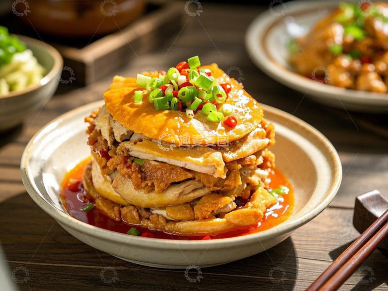 高清大图下载【趣麦麦图】湘菜名菜三层套鸡