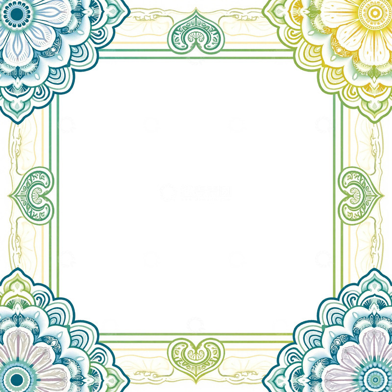 高清大图下载【趣麦麦图】花卉边框证书模板设计素材