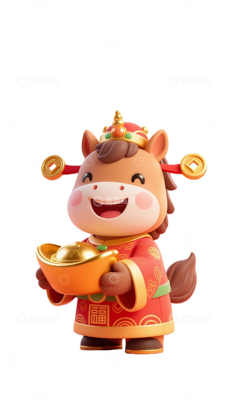 高清大图下载【趣麦麦图】卡通牛年财富形象设计