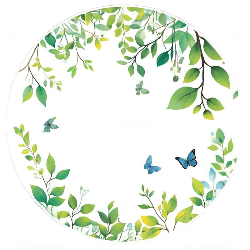 高清大图下载【趣麦麦图】春季圆形植物背景