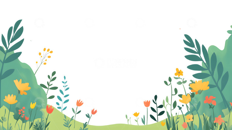 高清大图下载【趣麦麦图】花朵贴纸卡通植物展示