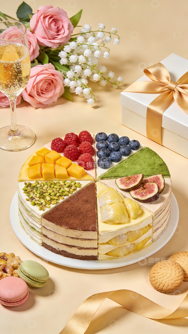 源文件下载【趣麦麦图】多品种千层蛋糕切件2
