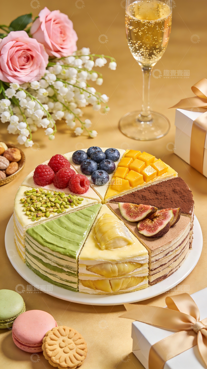 源文件下载【趣麦麦图】多品种千层蛋糕切件1