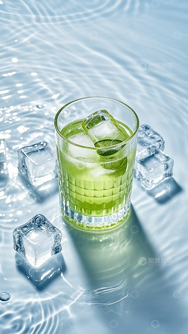 高清大图下载【趣麦麦图】清凉饮品冰块摄影