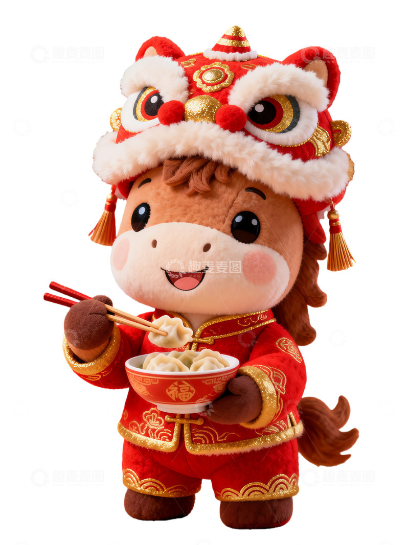 高清大图下载【趣麦麦图】新年玩偶喜庆生肖马