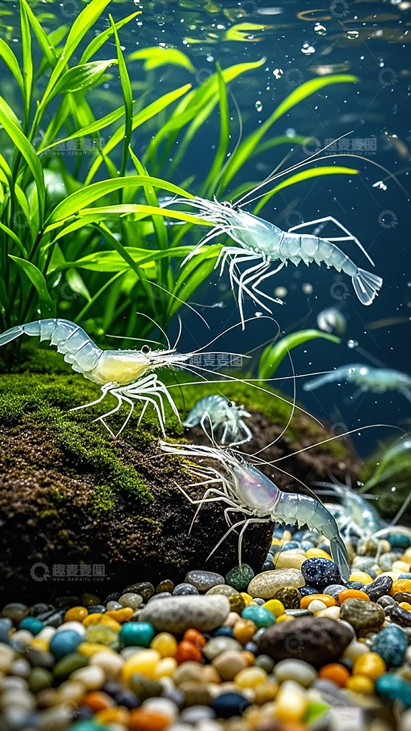 高清大图下载【趣麦麦图】水下虾景生态鱼缸造景