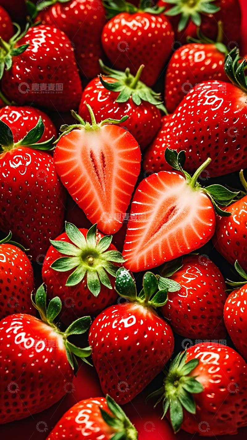 高清大图下载【趣麦麦图】鲜艳草莓特写摄影