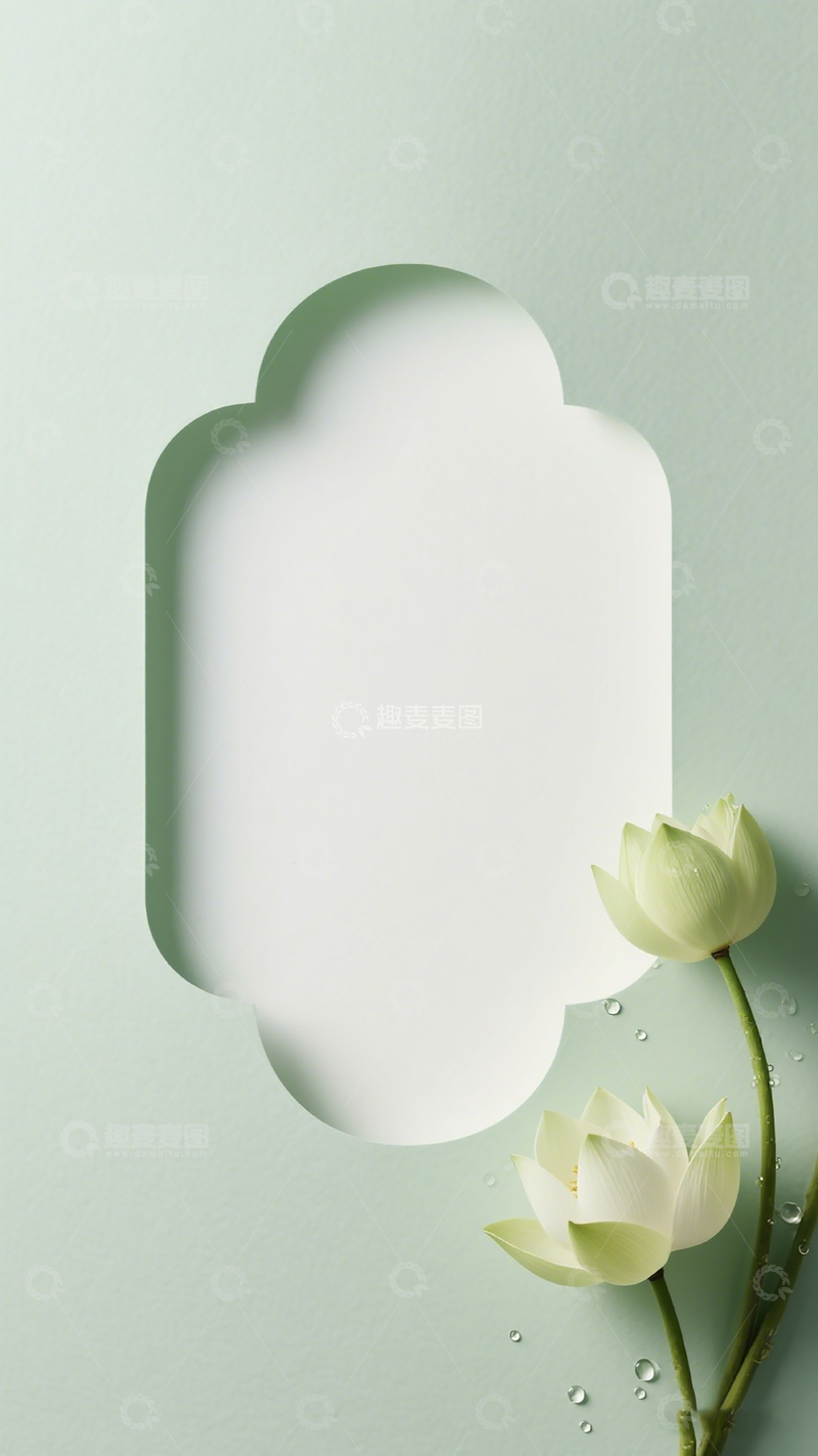 高清大图下载【趣麦麦图】清新荷花壁纸设计素材