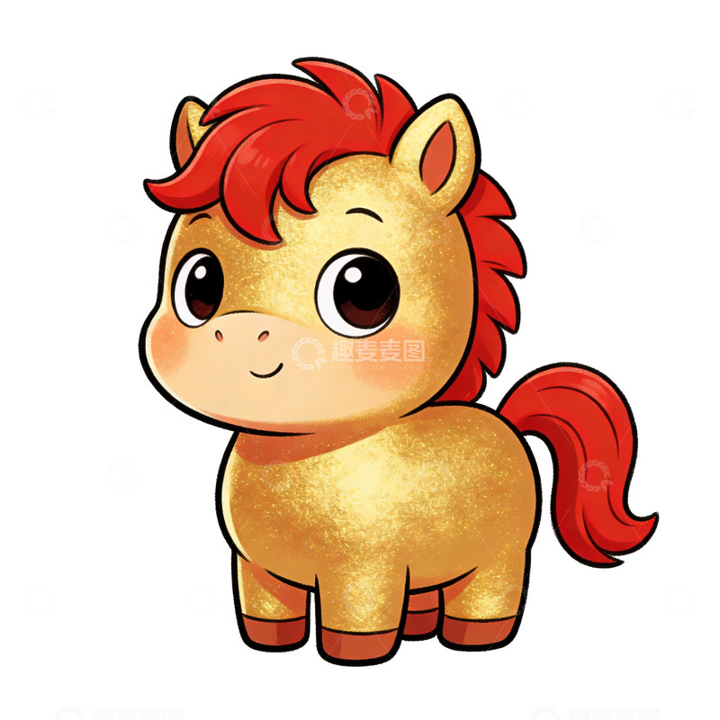 高清大图下载【趣麦麦图】可爱小马插画