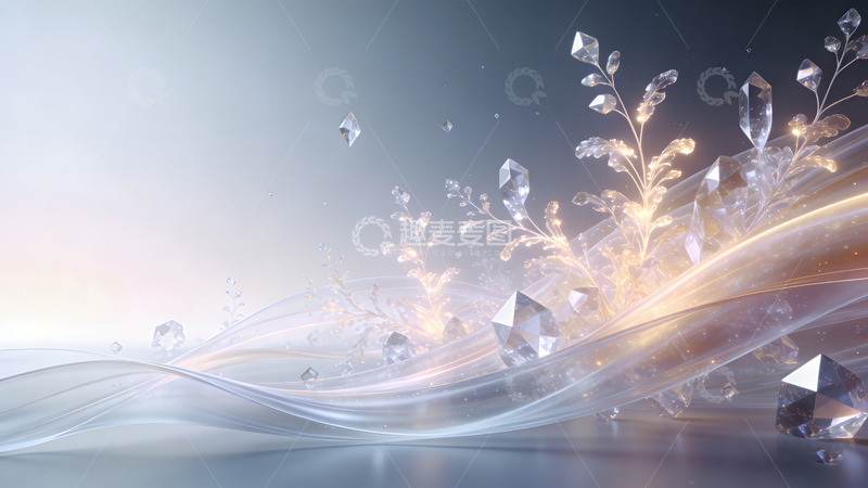 高清大图下载【趣麦麦图】梦幻水晶流动艺术背景