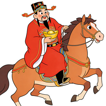 财神和奔腾骏马