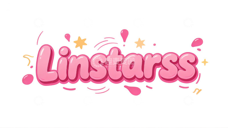 高清大图下载【趣麦麦图】元气少女风粉色立体英文昵称字效5