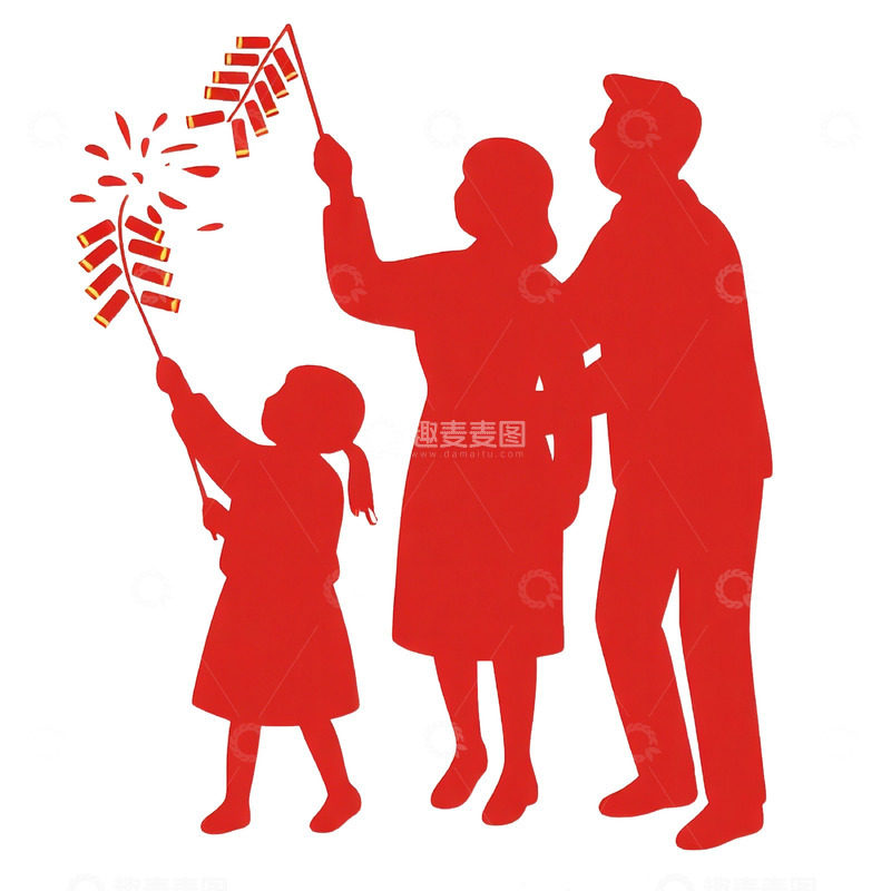 高清大图下载【趣麦麦图】剪影风格节日庆祝活动图案