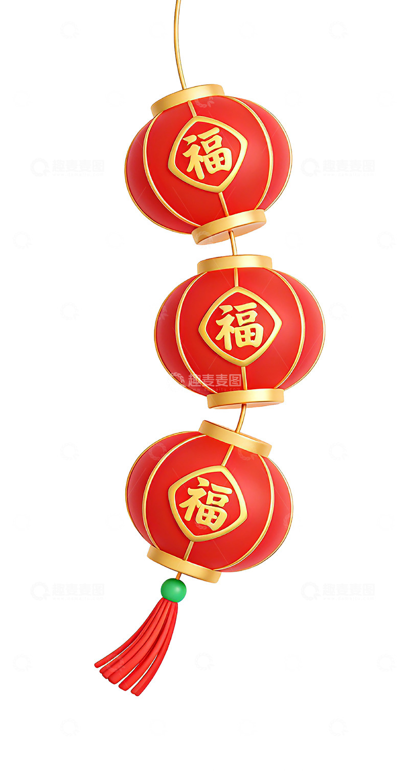 高清大图下载【趣麦麦图】中国传统节日喜庆红灯笼装饰素材
