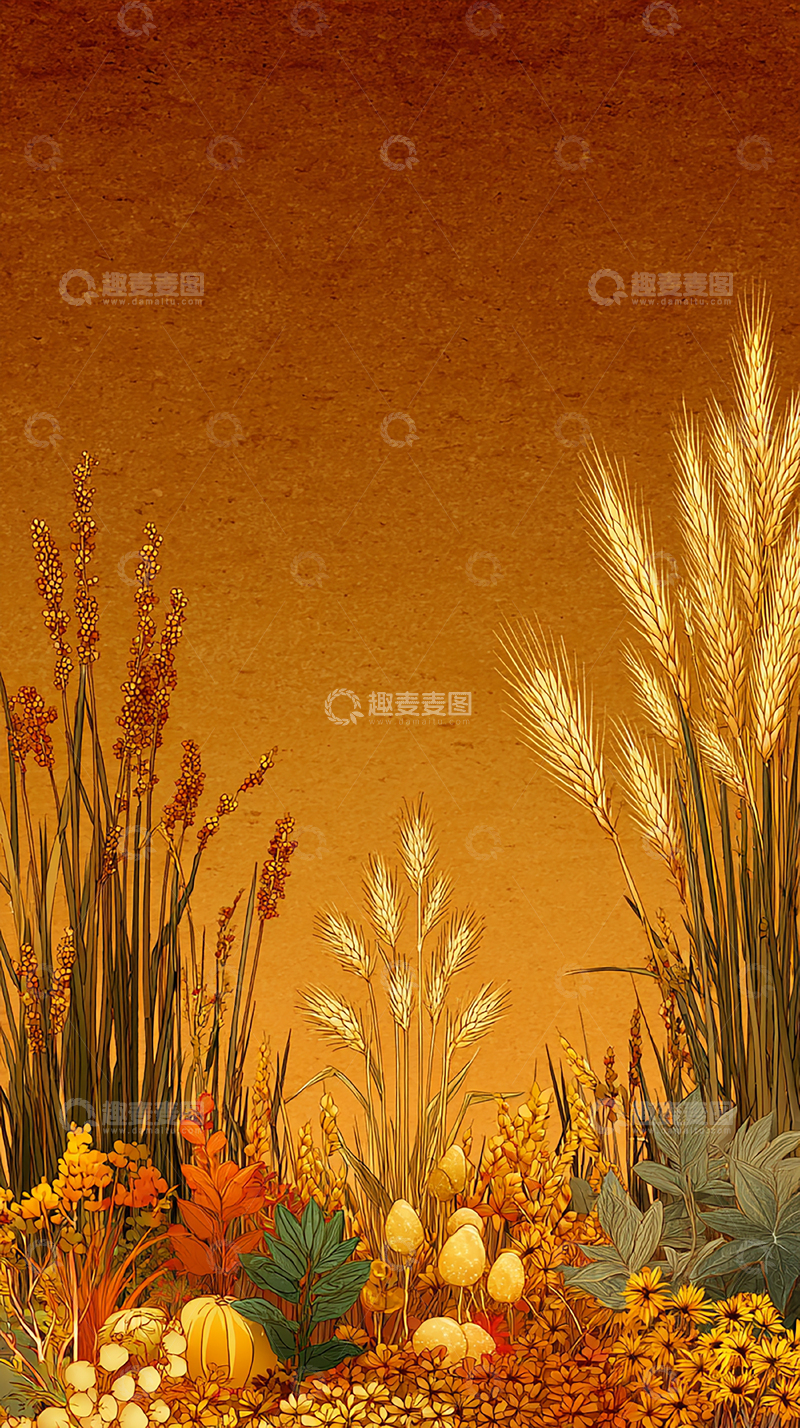 高清大图下载【趣麦麦图】金秋丰收的田野景色