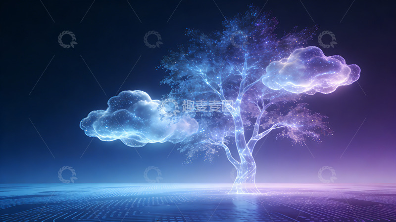 高清大图下载【趣麦麦图】梦幻光影树云艺术图像