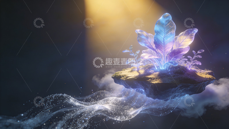 高清大图下载【趣麦麦图】梦幻羽毛岛屿场景