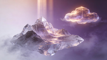 科幻风水晶山数字云图