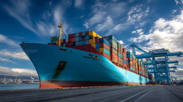 航运物流中的码头晴空