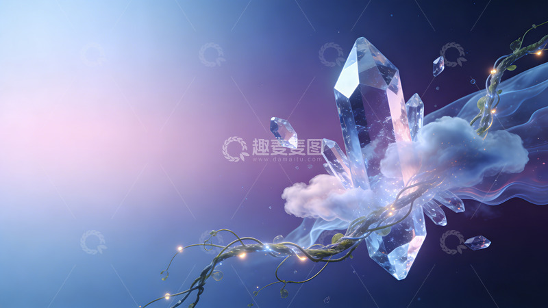 高清大图下载【趣麦麦图】梦幻水晶云雾奇幻场景