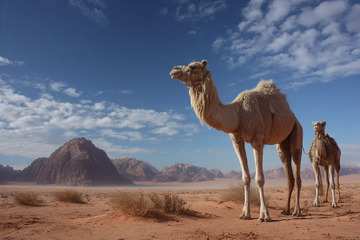 沙丘旷原中的丝路驼影