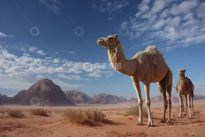 高清大图下载【趣麦麦图】沙丘旷原中的丝路驼影