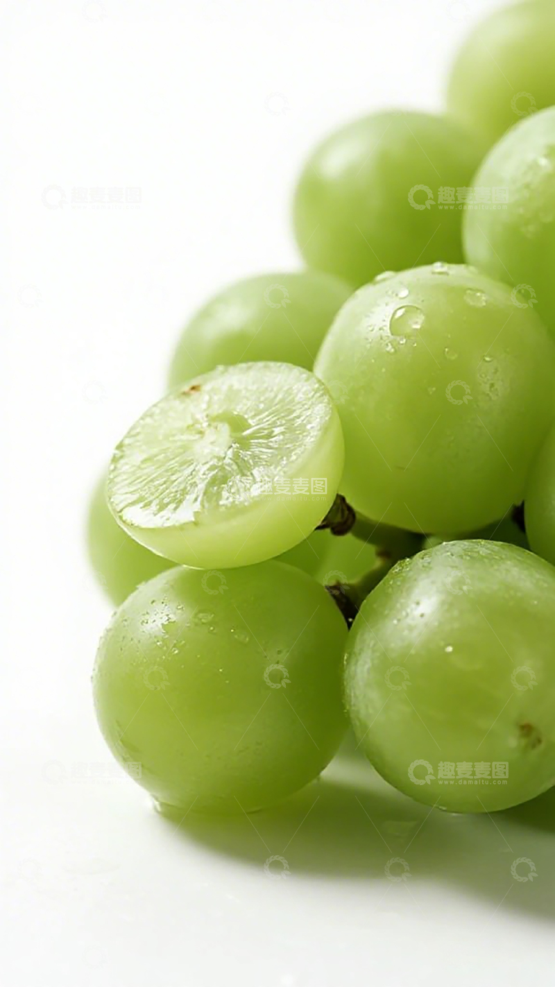 高清大图下载【趣麦麦图】清新绿葡萄特写摄影