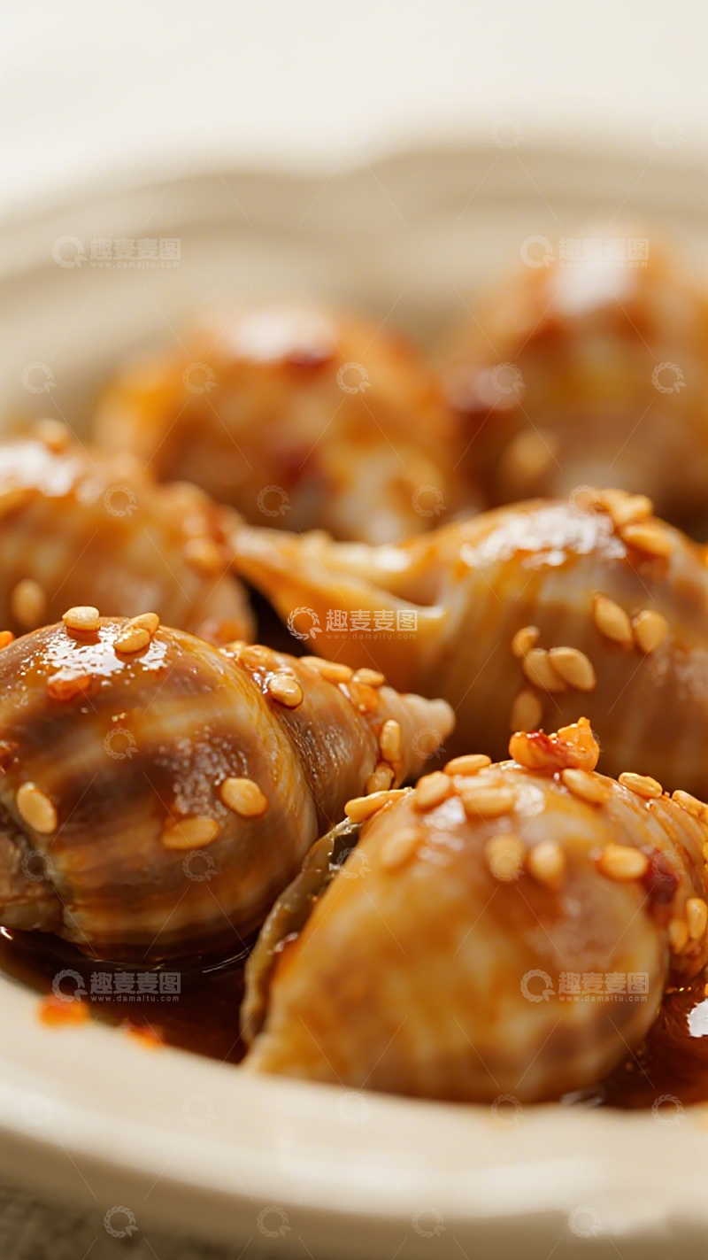 高清大图下载【趣麦麦图】美味卤螺芝麻装饰