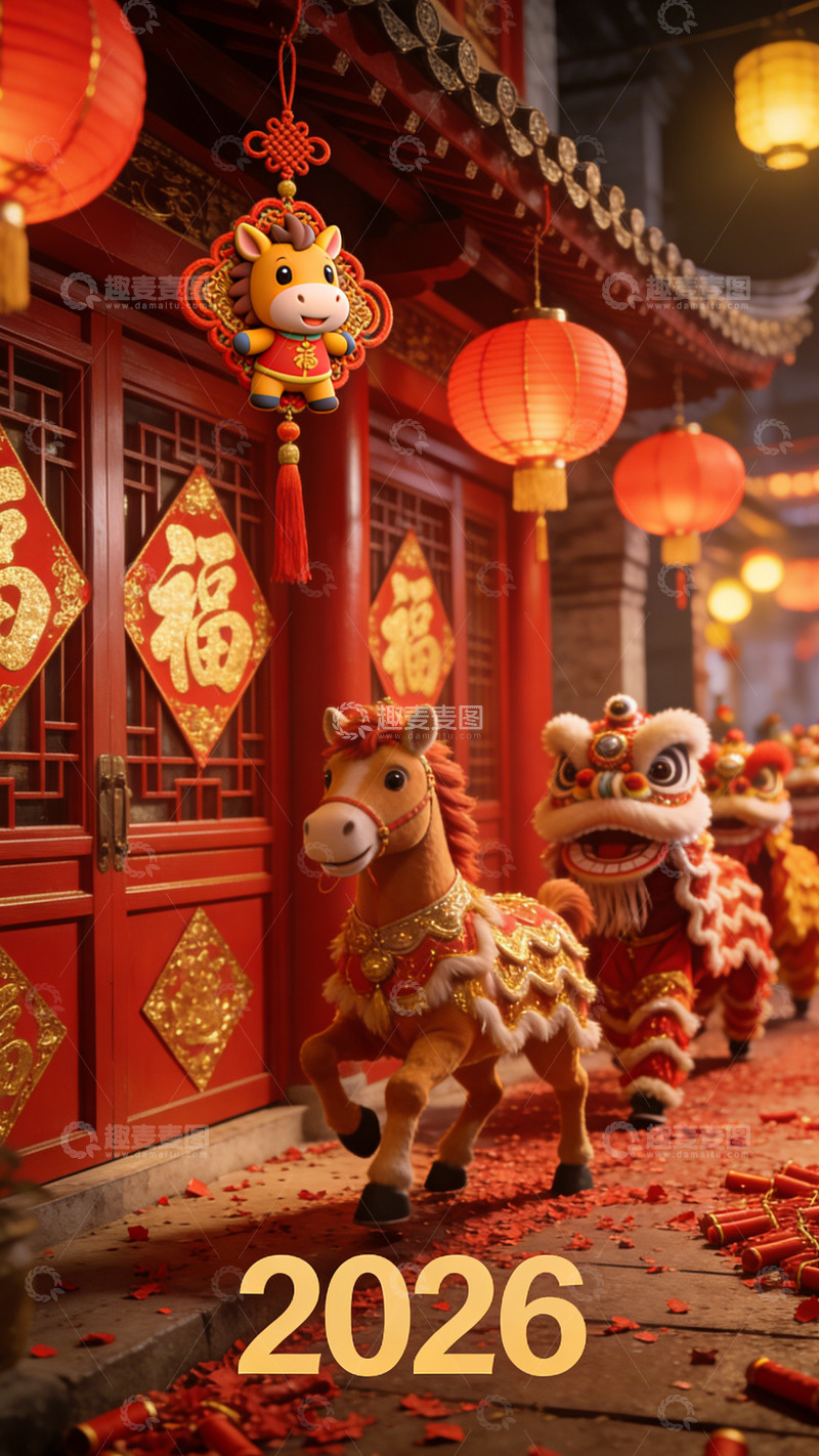 高清大图下载【趣麦麦图】春节庆典牛年装饰摄影图