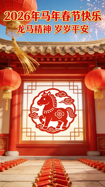 春节龙马精神喜庆海报设计素材