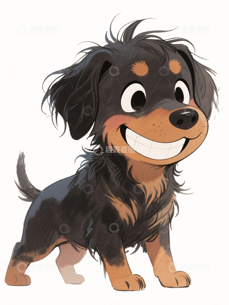 源文件下载【趣麦麦图】卡通插画罗威纳犬3