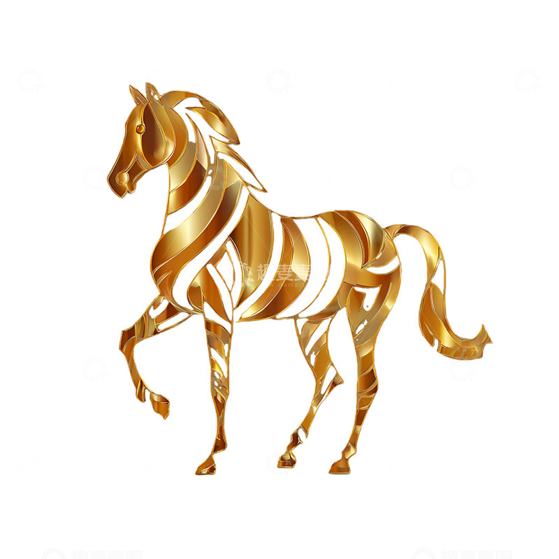 高清大图下载【趣麦麦图】金色光辉的荣耀战马