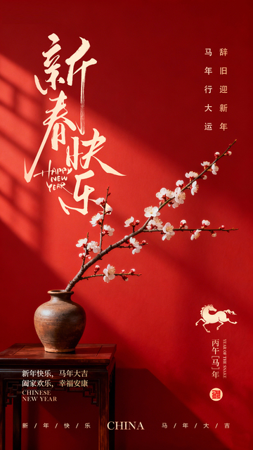 新春快乐中国风格海报设计素材