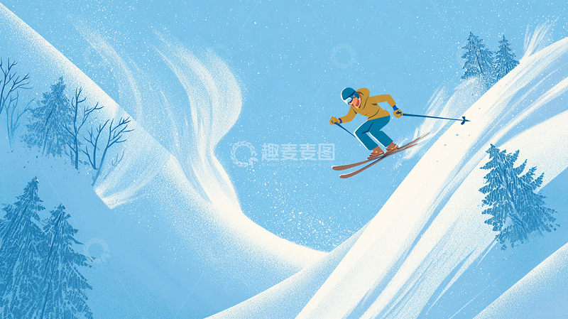 高清大图下载【趣麦麦图】冰雪奇缘滑雪冒险