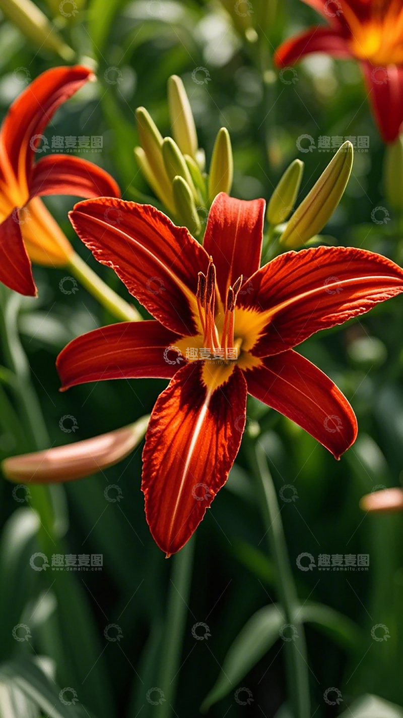 高清大图下载【趣麦麦图】鲜艳萱草花卉特写摄影