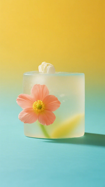 清新淡雅玻璃杯与花摄影