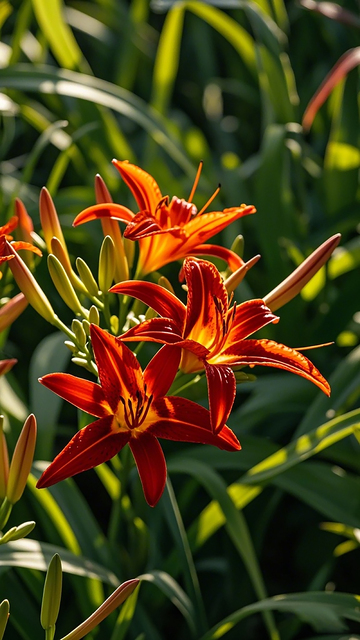 鲜艳百合花盛开摄影图片