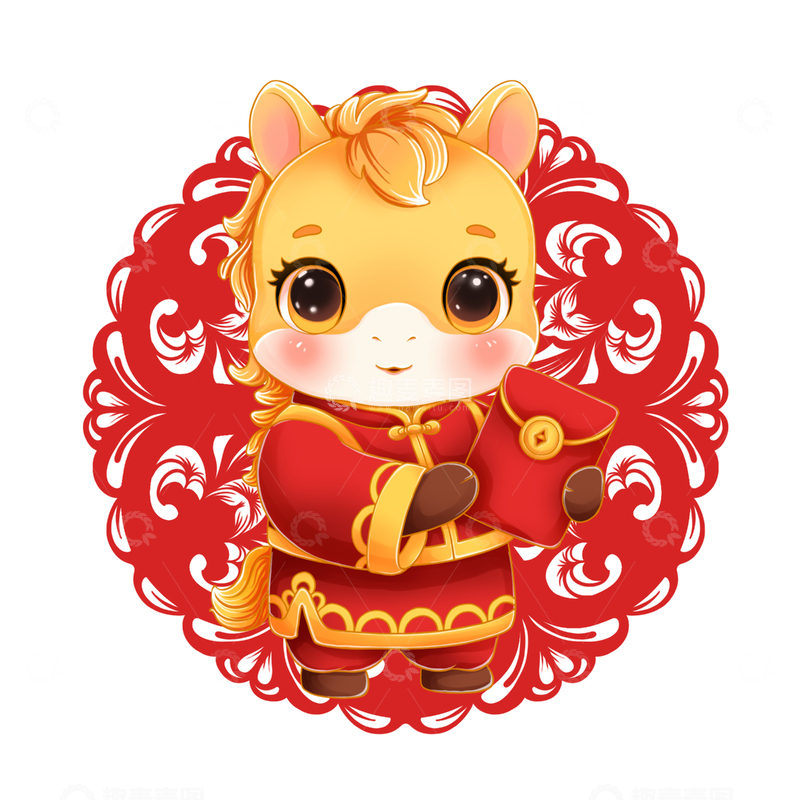 源文件下载【趣麦麦图】-2026年卡通龙年新年喜庆形象插画