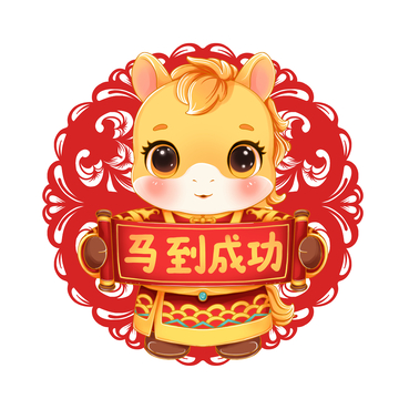 2026年喜庆卡通马年祝福设计素材