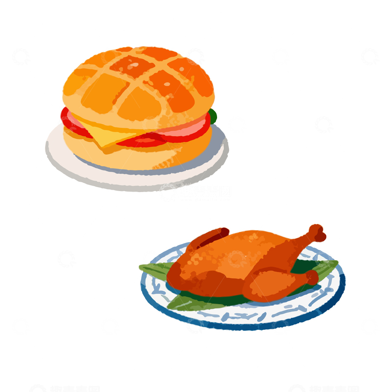 源文件下载【趣麦麦图】卡通风格美食插画设计元素