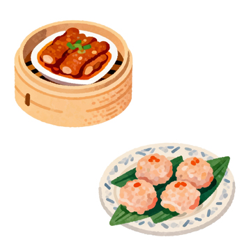 水彩中式点心插画设计素材