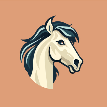 插画风马头矢量图标设计元素