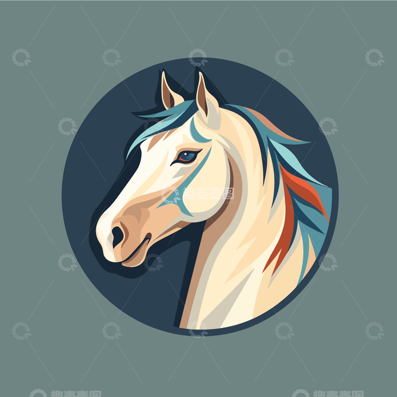 源文件下载【趣麦麦图】卡通马头矢量插画图标